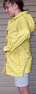 Vintage Yellow London Fog Raincoat Zip Up Hoodie Coat 9 10 Free SHIP