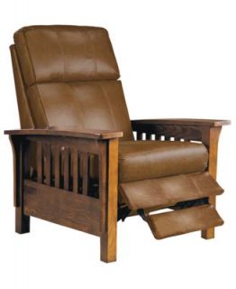 Nicolas II Mission Style Leather Recliner Chair, 33W x 40D x 41H