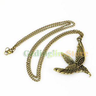 Womens Vintage Pendant Eagle Bronze Animal Alloy Long Necklace Coat