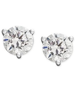 Diamond Earrings, 14k White Gold Certified Diamond Stud Earrings (2 ct