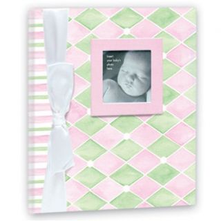 Baby Book in Pink and Green Diamonds by Penny Laine