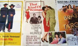 SOPHIA LOREN LOT   4 Original US Movie Posters   GREAT TITLES