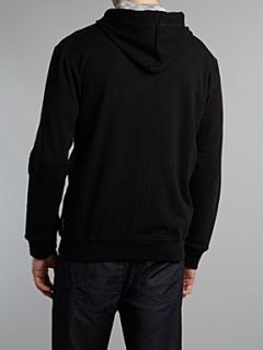 Armani Jeans Large logo zip up hooded jumper Black   