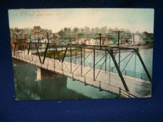 6th St. Bridge. Logansport, Indiana. Great early scene. Postmarked