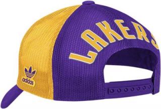 adidas Los Angeles LA Lakers NBA Playoffs Foam & Mesh Trucker Snapback