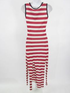 Louis Feraud Ivory Red Stripe Fringe Hem Dress Sz 4