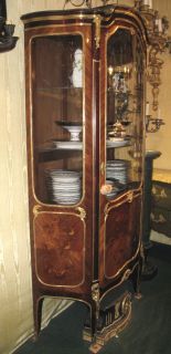 Antique French Louis XV Style Vitrine Display Cabinet