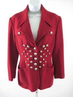 Lolita Lempicka Red Wool Blazer Jacket Size 36