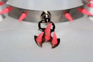 Pink Cyber Spike Choker Necklace Blacklight Responsive UV Reactive