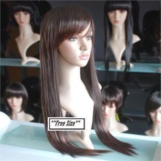 Straight long natural women lady girl full wig wigs,100% top kanekalon
