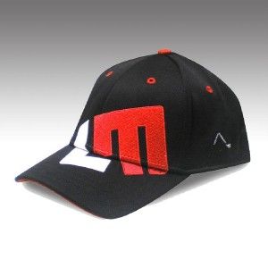 Loudmouth Golf Cap  Black Hat Adjustable LM White Red  Brand New