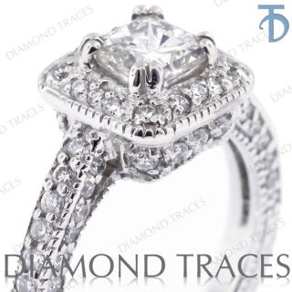 53ct G SI3 Princess Genuine Diamond 14k Gold Halo Engagement Ring 2