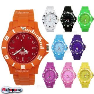 Summer Multi Colour Mens Lady Women Plastic Wrist Watch