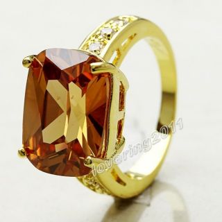 Brand New Jewellery Womens 18K Yellow Gold Filled 14ct Topaz Ring