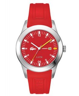 Lacoste Watch, Mens Advantage Red Silicone Strap 42mm 2010631