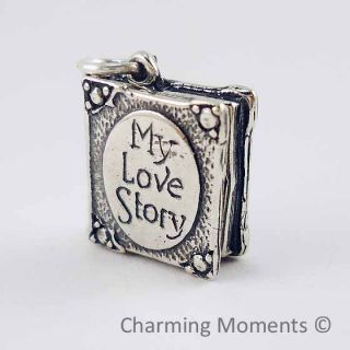 Sterling Silver 925 Charm My Love Story Book Bead 075