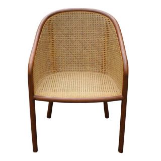 Ward Bennett Brickel Cane Carved Side Chair