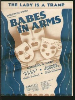 Babes in Arms Rodgers Hart 1937 Lady Is A Tramp Art Deco Vintage Sheet