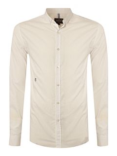 Peter Werth Plain mirco collar long sleeve shirt White   