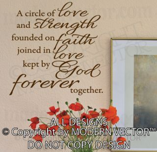 Love Strength Faith Love God Forever Quote Vinyl Wall Decal