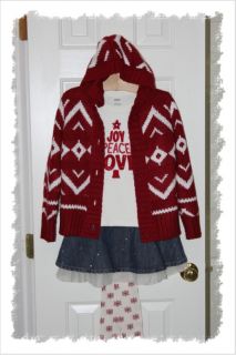 Gymboree Girls 4pc Penguin Chalet Top Hooded Sweater Sparkle Skirt