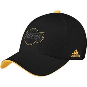 adidas Los Angeles LA Lakers Black & Gold Tonal Pop Flex Fit Hat Cap