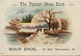 Advertising Trade Card, Bour Bros., The Popular China Store, Canton