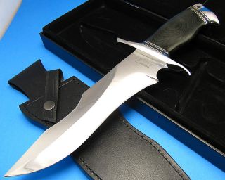 Boker Plus Collector Fixed Mirror Polished Blade Bowie Knife Micarta