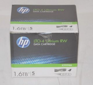 HP LTO 4 Ultrium RW 1 6TB Data Cartridge C7974A Lot of 5