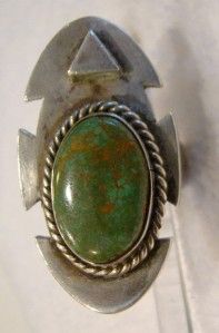 Native American Hopi Sterling Turquoise Ring Lucy Lucas Size 8