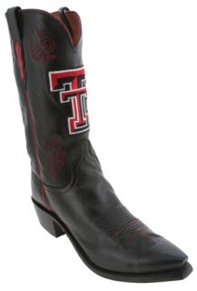 Lucchese Black Texas Tech NCAA Mens Cowboy Boots Made in USA