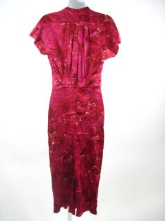 Luisa Beccaria Pink Floral Silk Mid Calf Dress Size 38