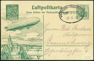 Ganzsachenkarte / Postal Entire Card for flight of the Viktoria Luise.
