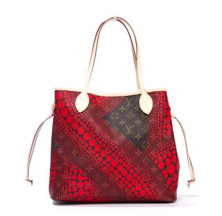 Louis Vuitton Ed Kusama Yayoi Monogram Waves Red Neverfull mm Bag