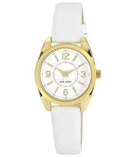 Nine West Watch, Womens White Leather Strap 30mm NW 1372WTWT   Womens