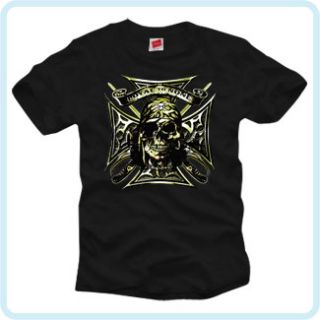 Loyal to None Iron Cross Skull Cool Biker T Shirt Cool Gothic Death