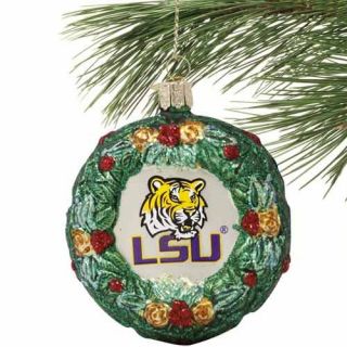 LSU Tigers Glass Wreath Ornament