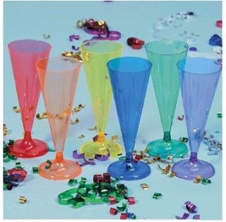 Colored Champagne Flutes Glasses Christmas Luau Birthday Party