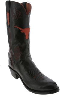 Lucchese Black University of Texas NCAA Mens Cowboy Boots
