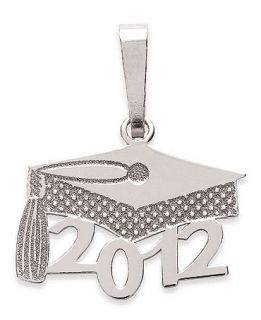14k White Gold Pendant, 2012 Graduation Cap Charm   Necklaces