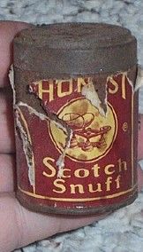 Old Honest Scotch Snuff Tin Contents from Estate