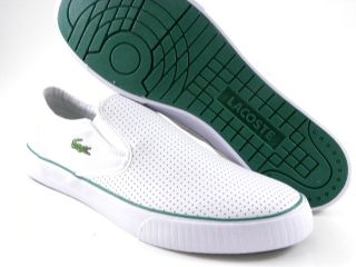 Lacoste Lyndon Slip on White Green Le Casual Tennis Sneakers Walking