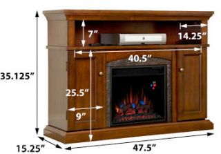 Lynwood 18 Vintage Cherry Media Console Electric Fireplace Cabinet