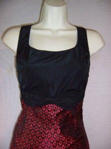 MSSP Red Black Sleeveless Mini Taffeta Lined Jacquard Cocktail Dress 4