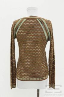 Missoni Tan Mint Green Knit Sweater Size 46