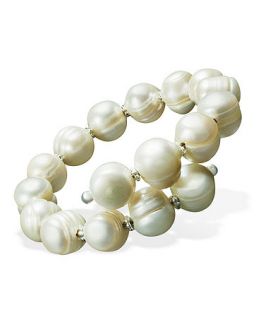 Silver Cultured Freshwater Pearl Wrap Cuff (10 11mm)  