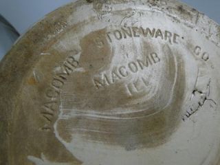 Antique Whiskey Ball Jug Crock Macomb Stoneware Co IL Illinois Signed