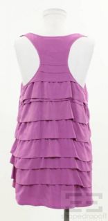 Madison Marcus Purple Silk Tiered Sleeveless Top Size Medium