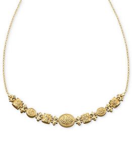 14k Gold Necklace, Graduated Etruscan Oval   Necklaces   Jewelry