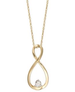 14k Gold Necklace, Diamond Accent Infinity Pendant   FINE JEWELRY